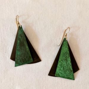 Gold/Green Earrings